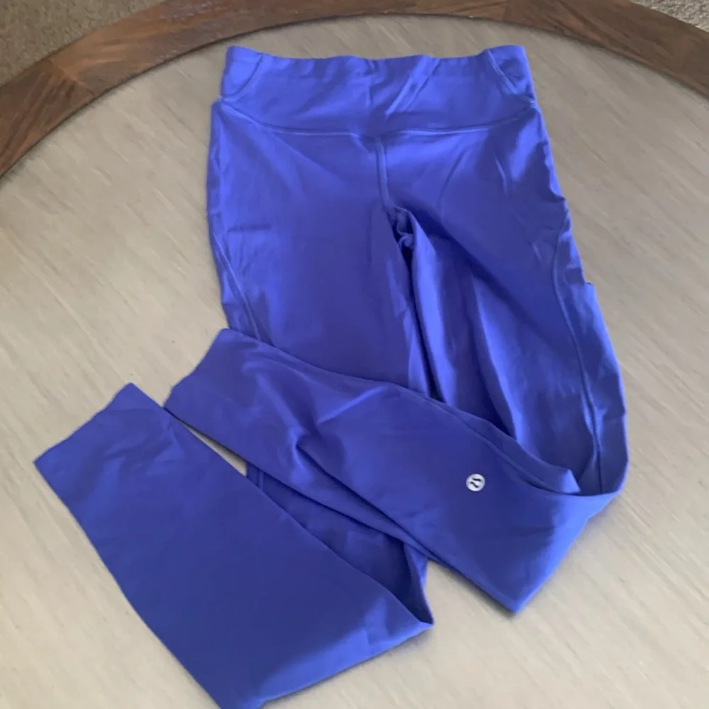 Lululemon Athletica Leggings Blue Size 4 Excellent Condition Spring Color - Picture 3 of 10
